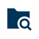 Icon of magnifying glass with folder