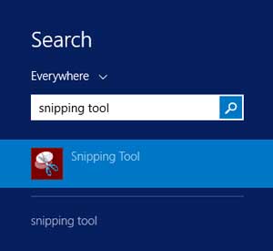 Search for the Snipping Tool