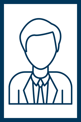 Outline of man wearing suit and tie