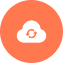 Icon: Cloud with circling arrows representing cloud backups