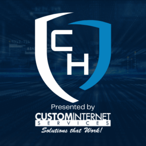Logo for Cybersecurity Hero Award, presented by Custom Internet Services LLC